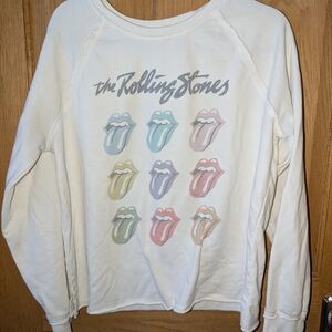 Rolling Stones Women's Cream  Sweatshirt Size M
